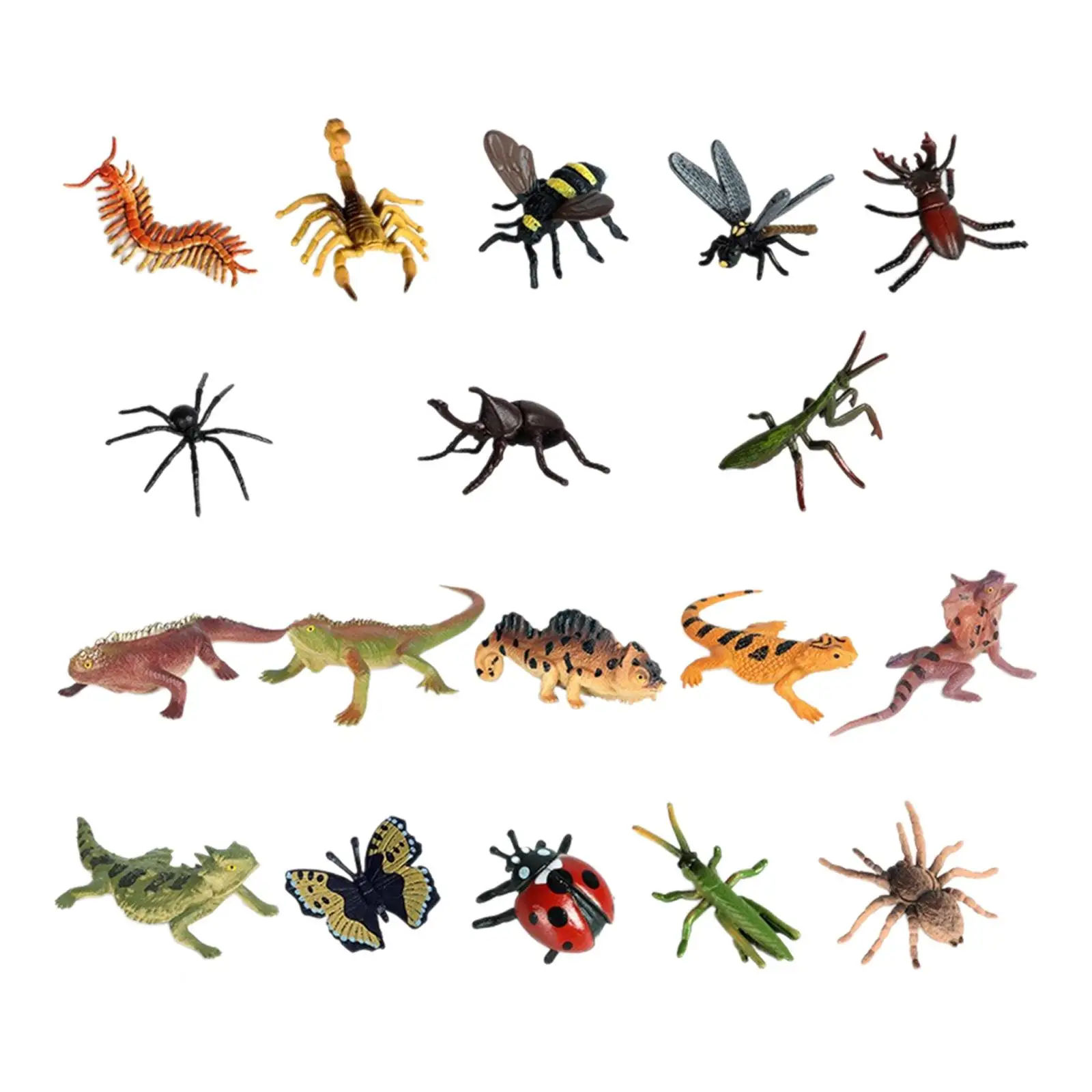 18x Artifical Animals Model Toy Miniature Tabletop Decor Realistic Figures Animals Model Figure for Teaching Prop Tank Decor