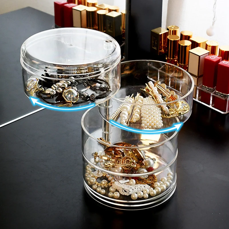 

Rotating Jewelry Box Headband Box Hairpin Ornament Earrings Rack Display Stand Nail Hand Necklace Eardrops Storage Box