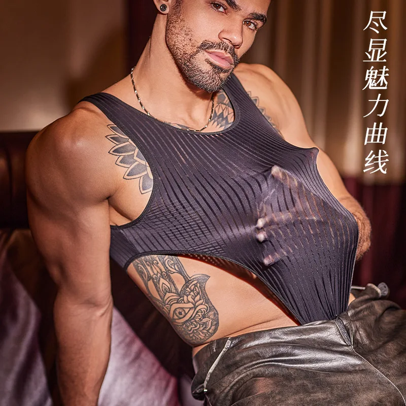 

Мужское сексуальное женское белье с крючком и промежностью, стринги с высоким вырезом, боди, топ, рейв-наряд, глянцевый прозрачный костюм с воротником-стойкой, колготки с мышцами