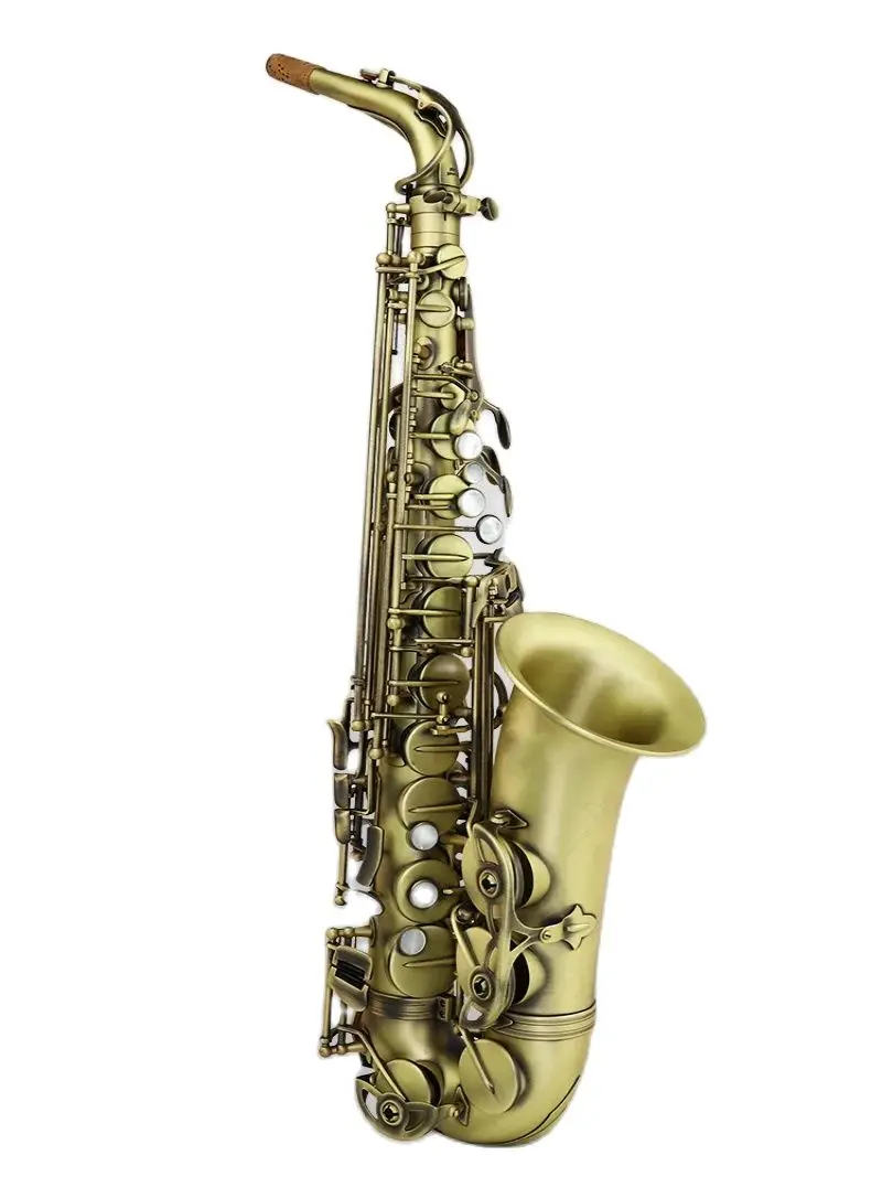 

High Grade Antique Finish Eb E-flat Alto Saxophone Sax Shell Key Carve Pattern Woodwind Instrument with Case Other Aeccessaries