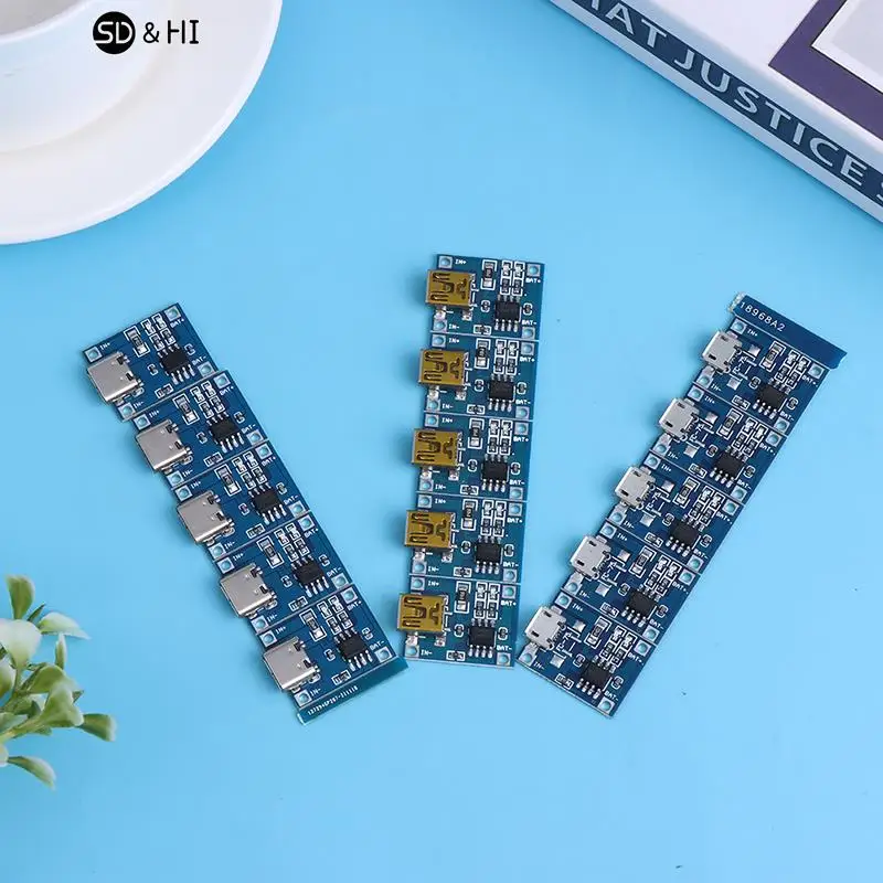 5 PCS 5V 1A TYPE-C Micro USB 18650 TC4056A Lithium Battery Charging Board TP4056