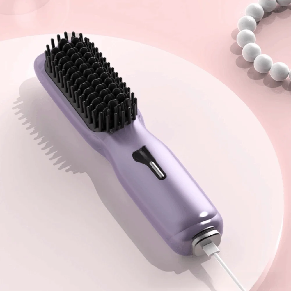 Multi-Functional Wireless Hair Straightener Brush Compact Wireless Design Portable Mini Hair Styling Tool