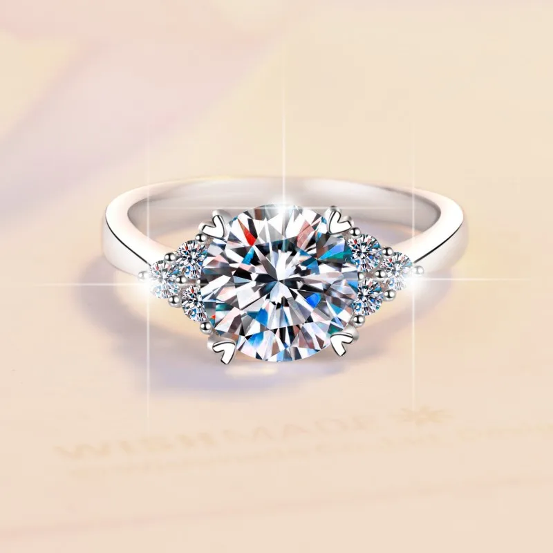 Nuovo anello moissanite per donna fiocco di neve quattro artigli moda lusso s925 anello in argento sterling gioielli da sposa