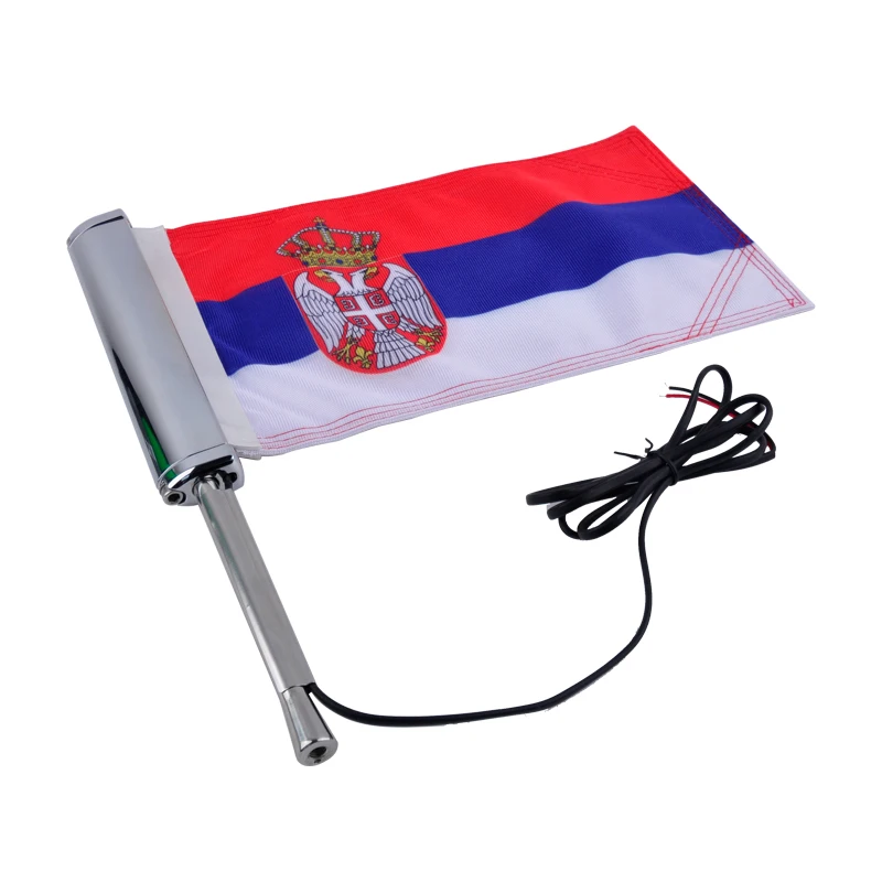 PANICAL-For Honda Gold wing GL1800 Serbia Flag Decoration Kit Motorcycle Rear Luggage Flagpole LED Decoration Kit