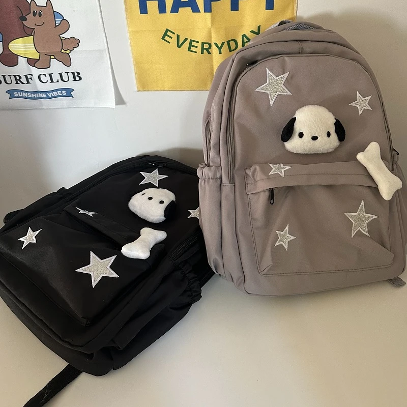 Kawaii Sanrio Pochacco Backpacks Girls Casual Backpack Large Capacity Light Student Schoolbag cute Mochila Accessories for Girls