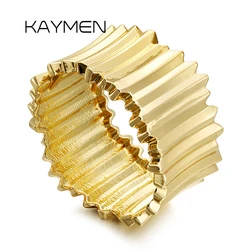 New Costume Fashion Bracelet Statement Bangles for Women Gold Plated Irregularity Metal Cuff Bangles Drop-shipping Wholesale
