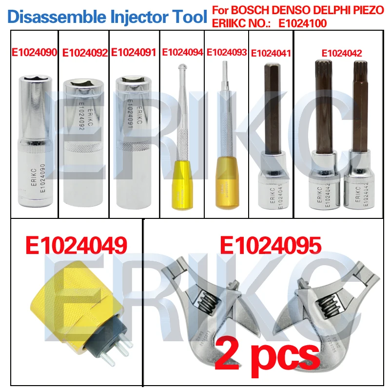 Diesel Common Rail Tool Fuel Injector Assembly Disassembly 11 pcs Repair Kits for Dlephi DENSO BOSCH Piezo E1024100