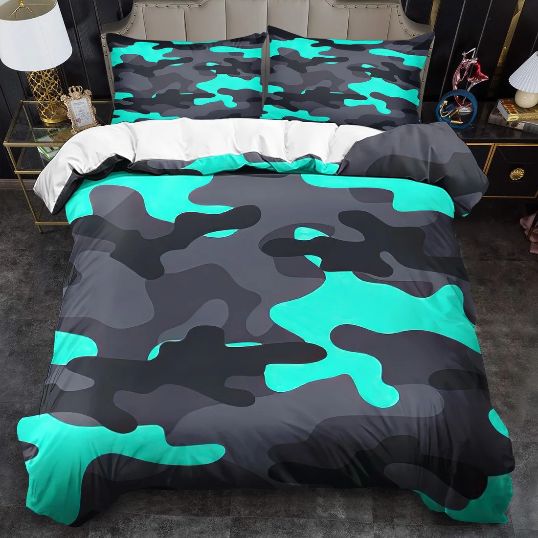 Camouflage Theme Duvet Cover Set Soft Comfortable and Breathable Camouflage Print Bedding Set Machine Washable All-Season Use