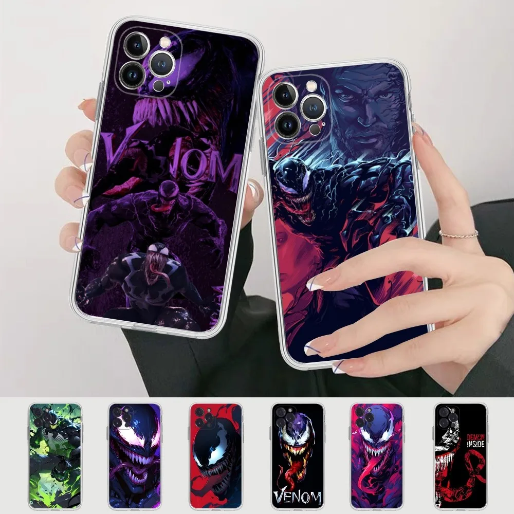 Classic Movie V-Venom Phone Case Silicone Soft For Iphone 16 15 14 13 12 11 Pro Mini XS MAX Plus X Cover