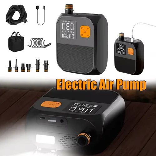 Bomba eléctrica inteligente de 25PSI, bomba SUP de paleta de pie de alta presión, bomba de tabla de paleta de inflado de 8000mAh para colchón de aire de barco de Kayak