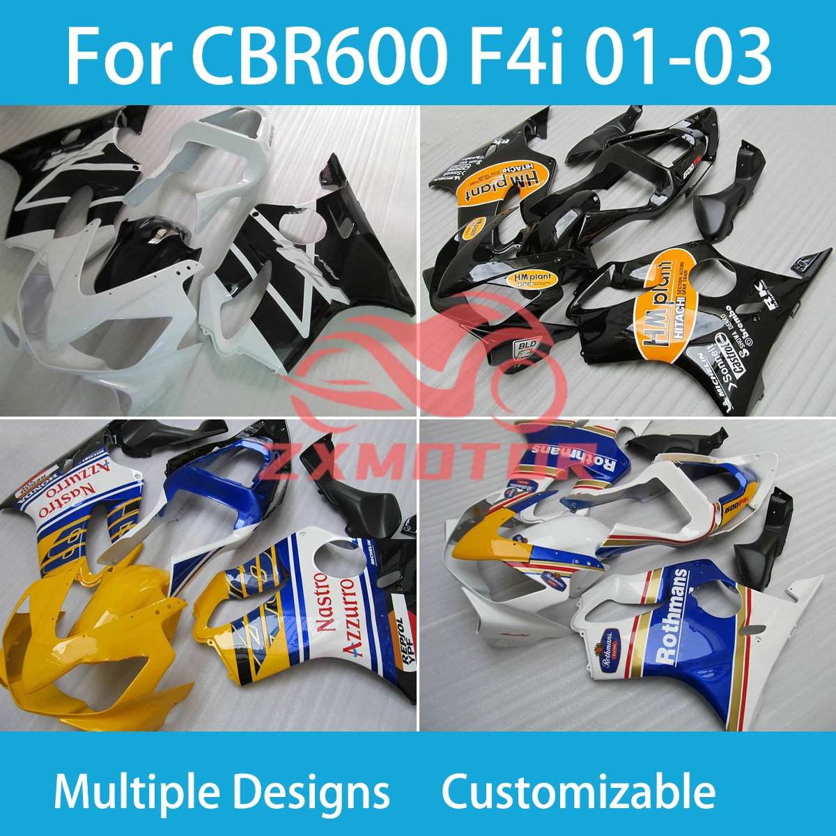 CBR 600 F4i 01 02 03 Body Parts Fairings for Honda CBR600 F4i 2001 2002 2003 Body Set Motorcycle Fairing Plastic Kit