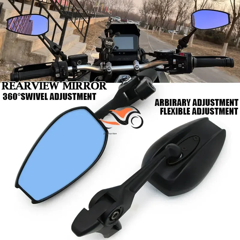 Rétroviseurs de moto en aluminium CNC, miroir Anti-éblouissement bleu pour HONDA X ADV X-ADV 2017 – 2021 XADV 750, accessoires de moto