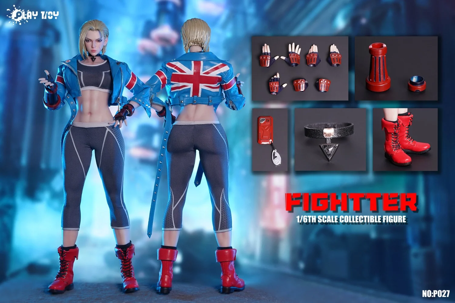 PLAY TOY NO:P027 1/6 Scale Fightter Girl Cammy Full Set Movable Doll 12\'\' Female Action Figure Model Toys