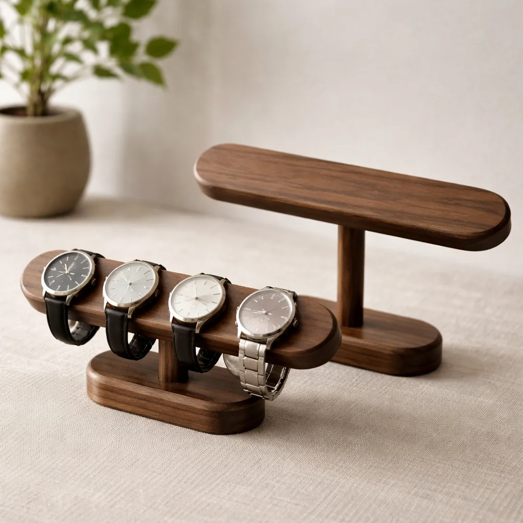 Walnut Watch Bracket Display Holder Jewelry Bracket Chain Anklets Hanger Stand Racks Organizer For Counter Shows