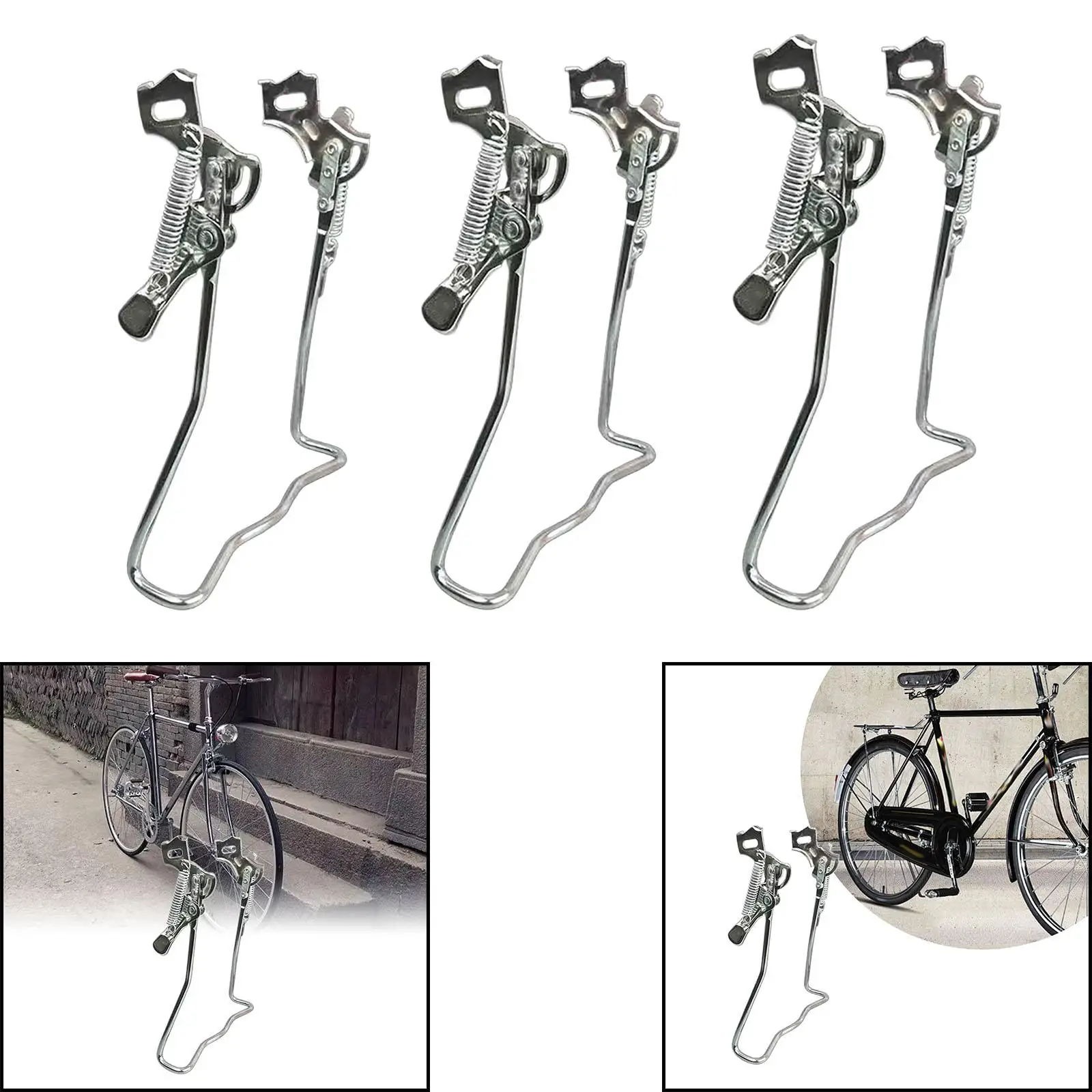 Bike Cruiser Center Kickstand Frame Support Sturdy Iron Cycling Parking Rack for Vintage and Mountain Bikes