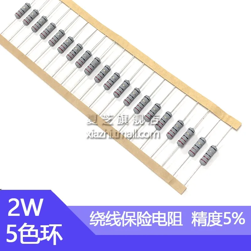 مقاومة الصمامات السلكية أوم ، المقاوم السلكية ، 2 واط ، 10r ، 20r ، 22r ، 33r ، 39r ، 47r ، 51r ، 56r ، 68r ، 100r ، 10 ، 20 ، 22 ، 33 ، 39 أوم ، 20