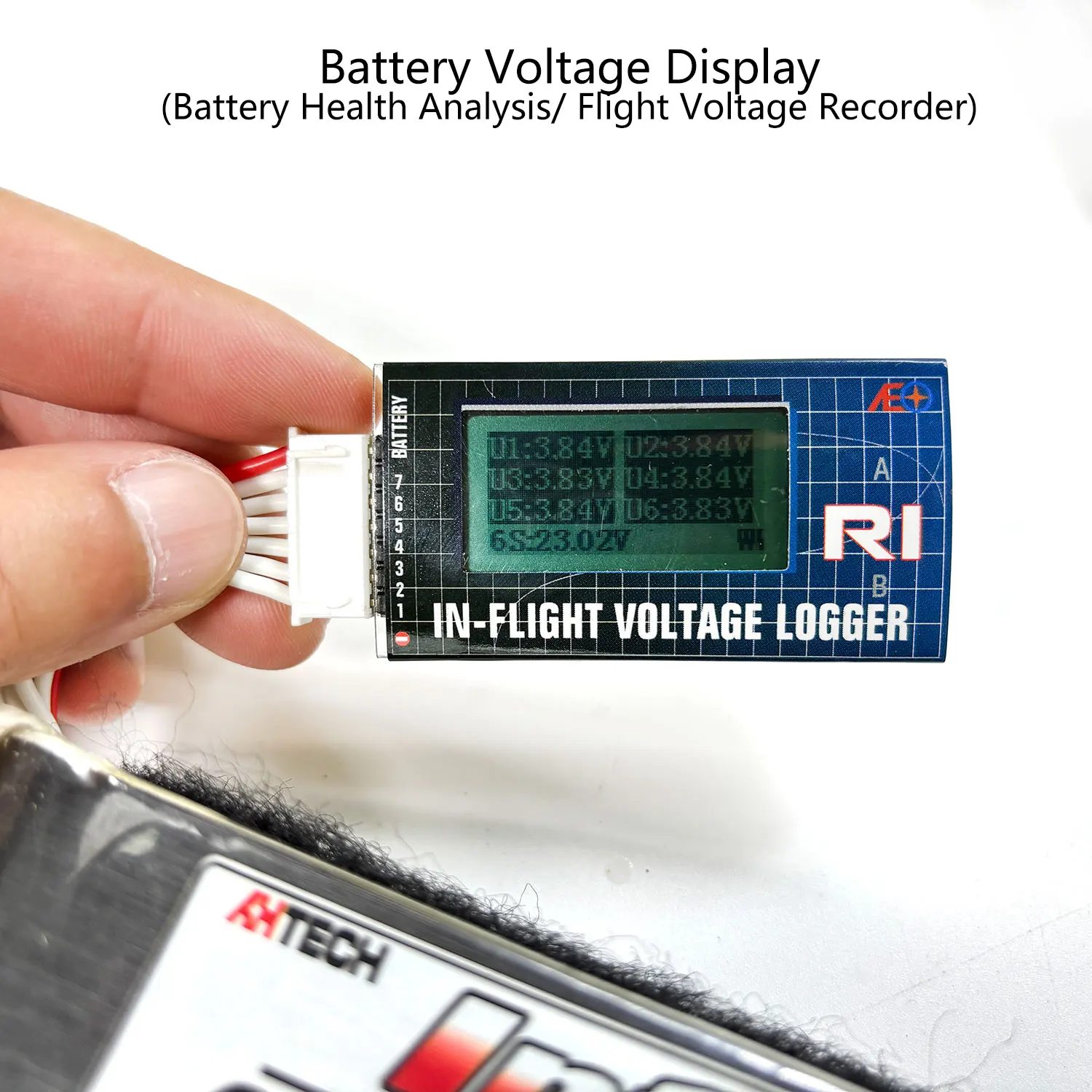 

AEORC R1 In-Flight Voltage Logger with Real-Time Display & Battery Health Analysis,RC Airplane In-Flight Voltage Recorder
