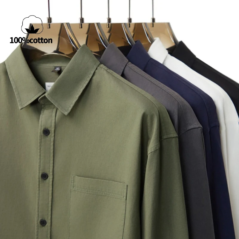 

Ткань премиум-класса, комфорт встречает универсальность: рубашки с короткими рукавами для современного мужского стиля, рубашки из 100% хлопка, 5 цветов