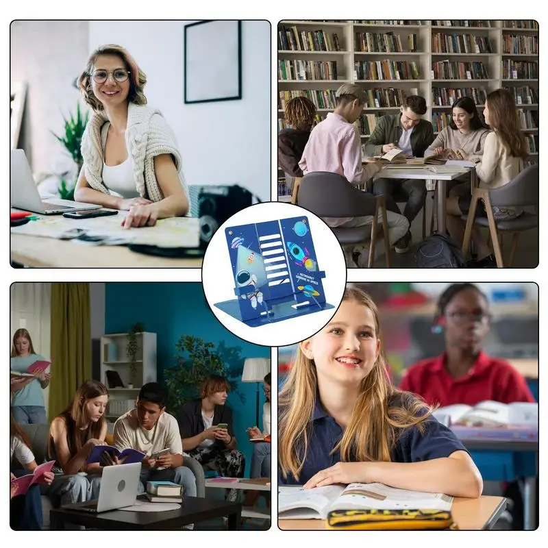 Book Holder For Reading Multi-Function Books Stands For Desktop Students Necessities Tabletop Stands For Recipes Textbooks