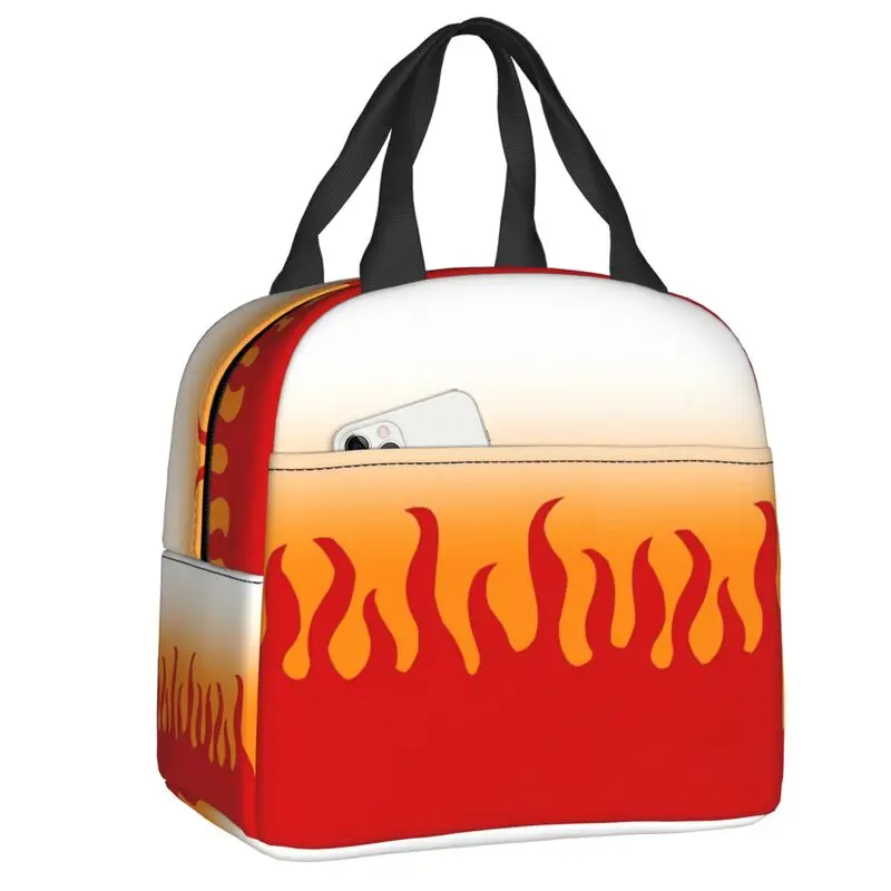 

Demon Slayer Rengoku Insulated Lunch Bag for Camping Travel Portable Cooler Thermal Bento Box Women Kid Food Container Tote Bags