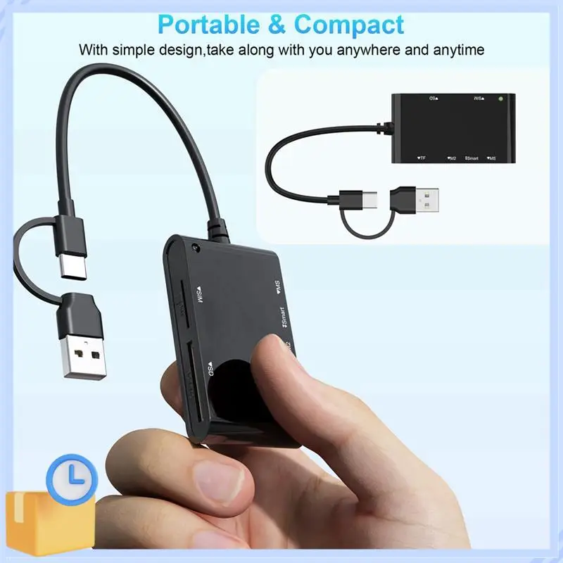 Lecteur de cartes multiples USB C USB 3.0 populaire 6 en 1, lecteur de carte photo intelligent/MS/M2/TF/SIM/SD, adaptateur Emory Stick Pro Duo