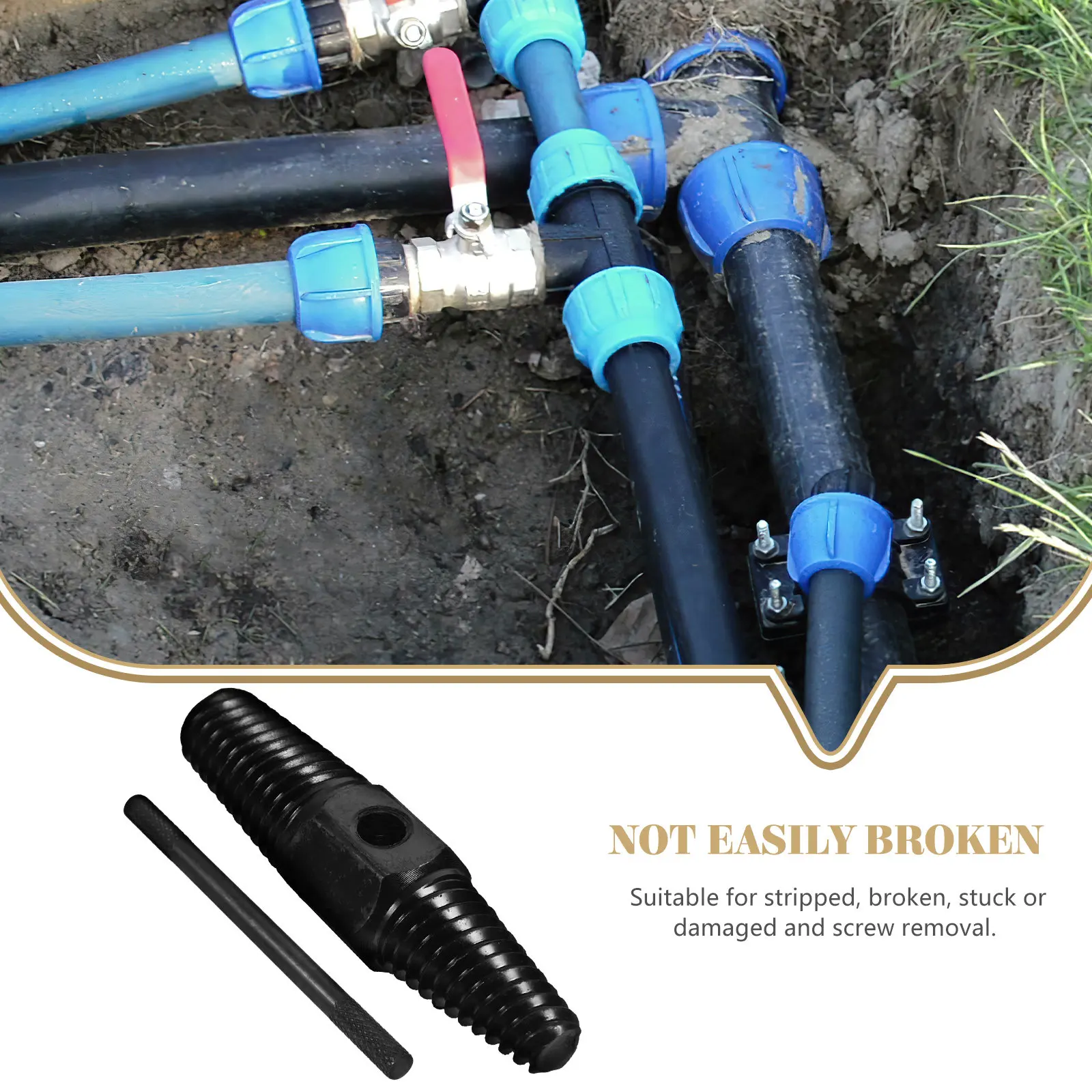 Broken Damaged Bolt Remover Double Side Metal Screw Extractor Black Tool for Rusted Stripped Stuck Screw Fast Removal