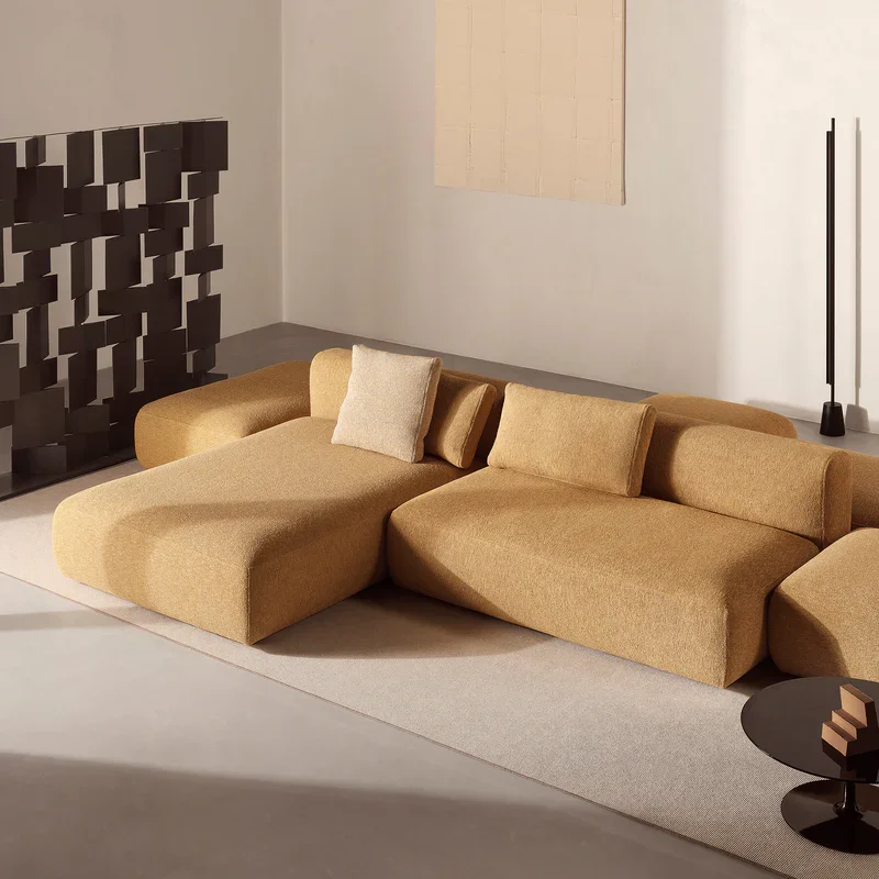 

Modern Designer Sectional Sofa Living Room Furniture Nordic Cosy Island Sofa with Sofa Cushions