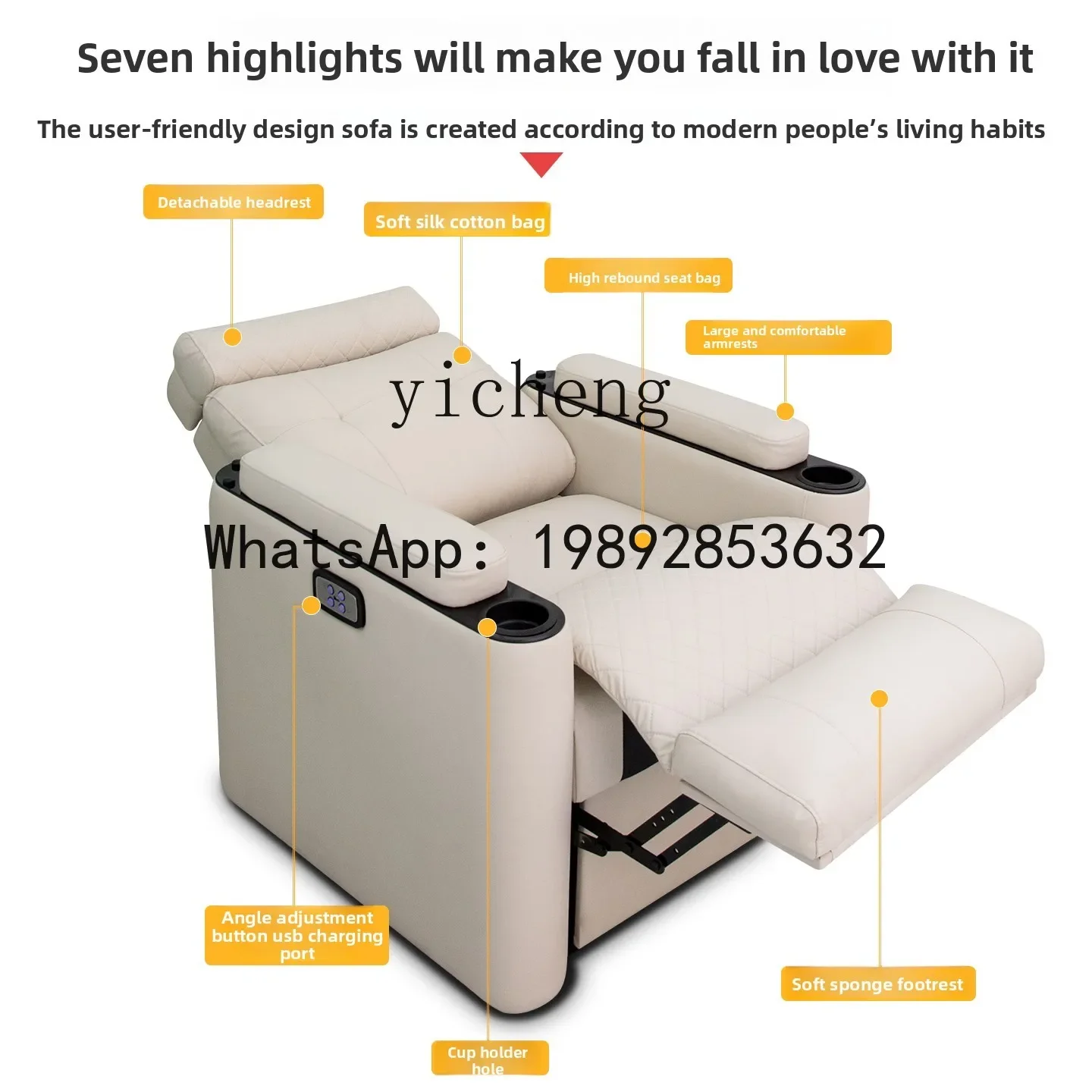 YFY  electric reclining manicure sofa hair salon chair beauty salon perm and dyeing chair