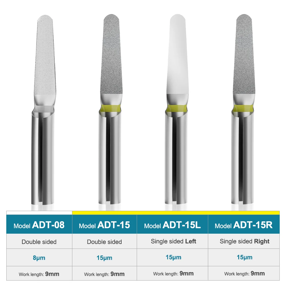

Orthodontic Oscillating Stripping Blades AI-ADT​​ Diamond-Coated Interproximal Files 10pcs/8pcs Mixed Sizes