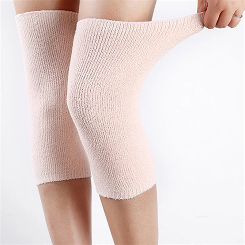 1 par de rodilleras cálidas de invierno, equipo Protector de carbón de bambú para mujeres y hombres mayores, rodillera, soporte para correr en invierno, Protector de rodilla