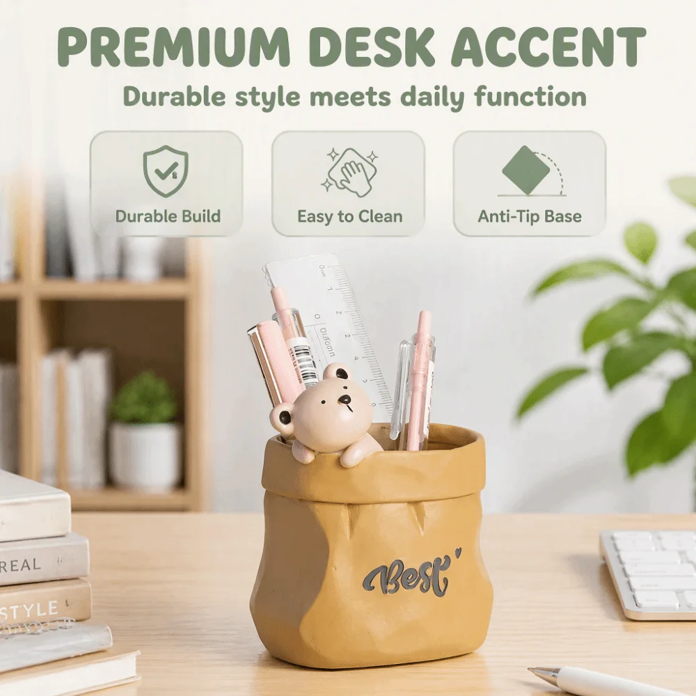 Animal Shaped Pen Holder Plastic Sturdy Construction Pencil Cup Creative Design Multifunctional Desktop Stationery Organizer