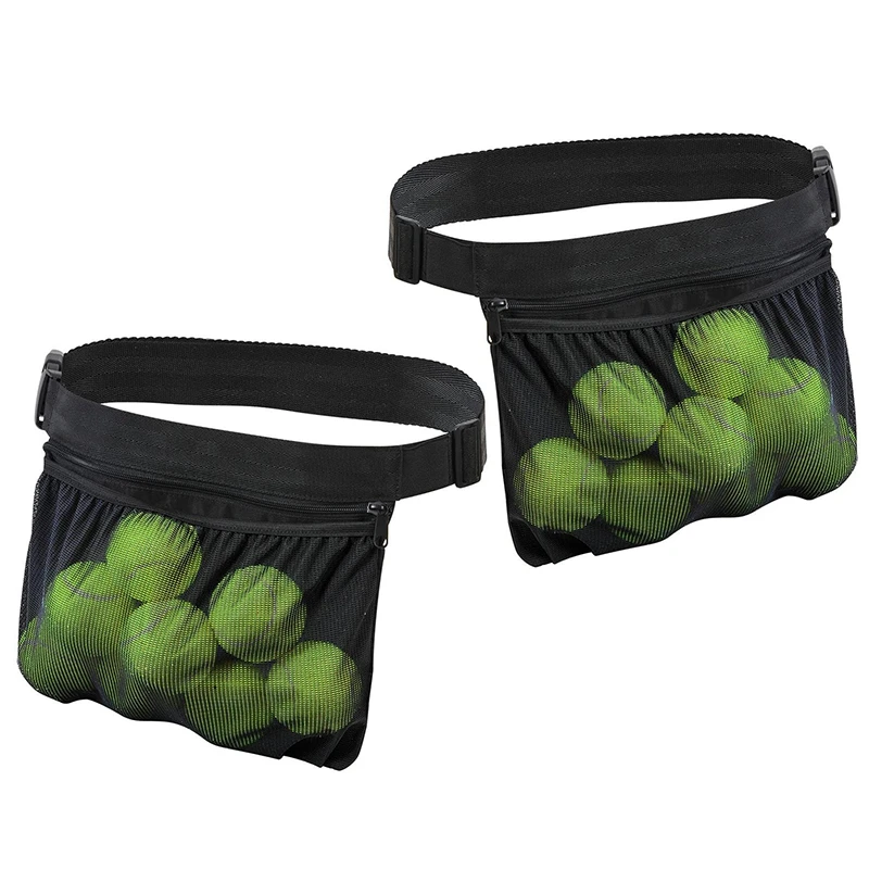 Marsupio portatile con porta pallina da tennis Cintura regolabile in rete Oxford da allenamento Borsa sportiva versatile Accessori da golf Custodia da baseball