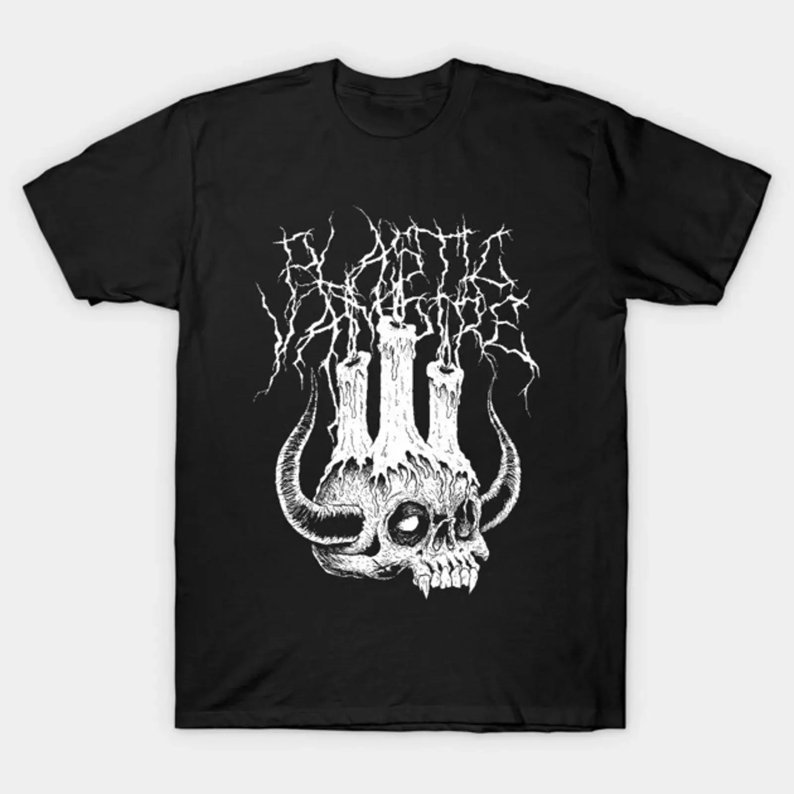 Death Metal Candle T Shirt vintage Washed Stretched homme Casual Versatile streetwear Top For Everyday Wear graphic Stylish