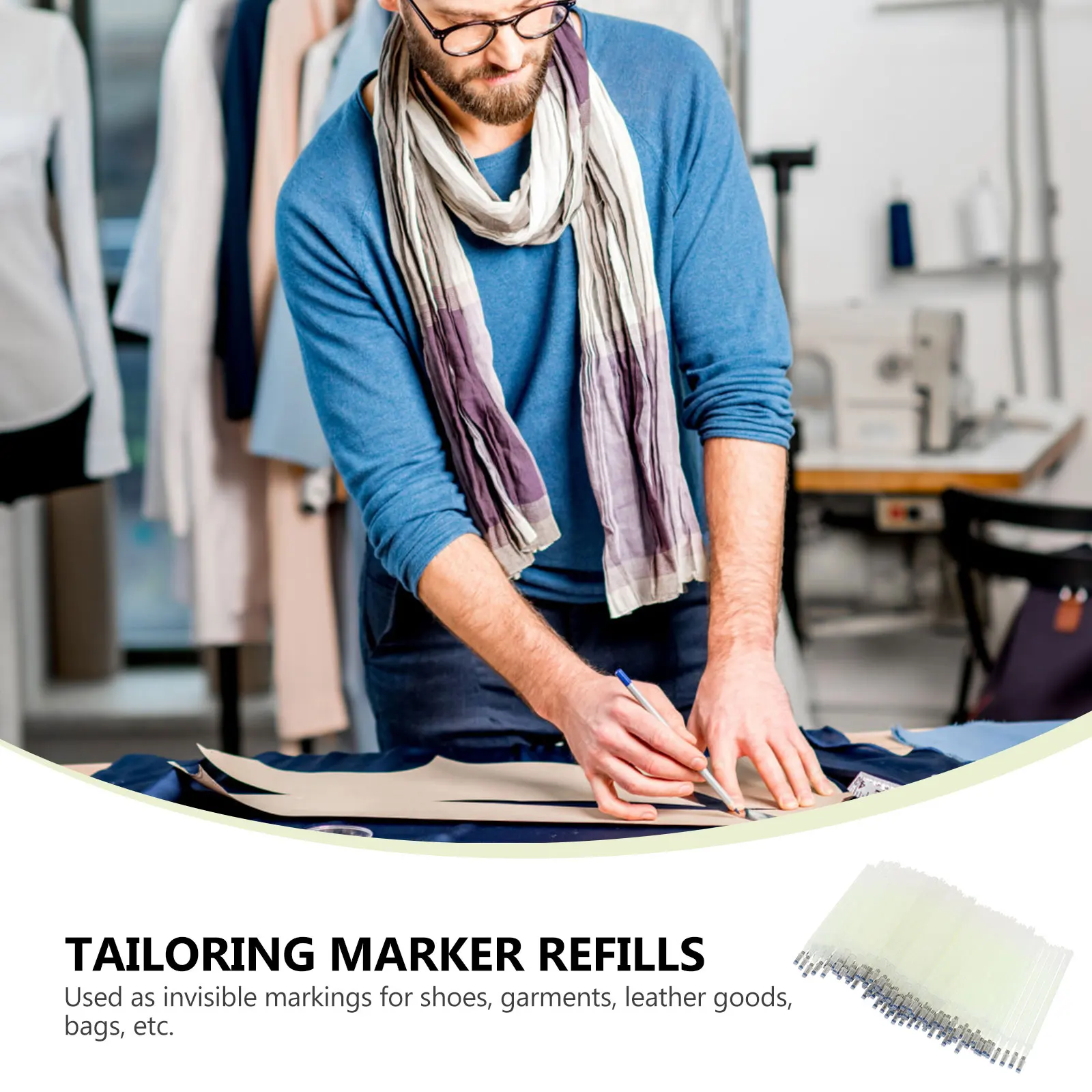 

100 шт. невидимые стержни для маркеров, бесцветные пластиковые стержни без запаха для шитья одежды, маркировка обуви, флуоресцентный маркер, сменный блок