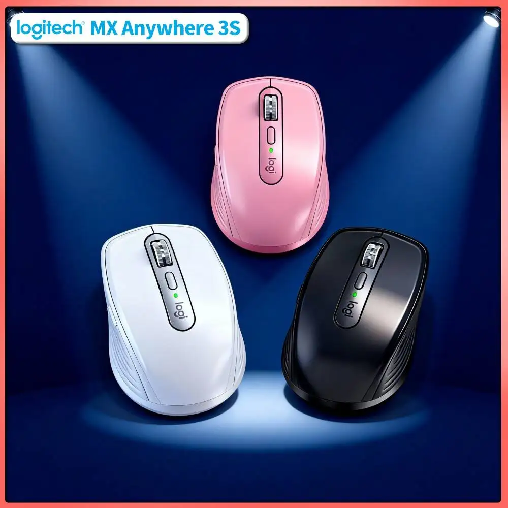 Wireless MX Anywhere 3S - Darkfield 8K DPI, 3-Device Sync, Silent Click Tech, Great for Bakery Daily Task Small Office Space