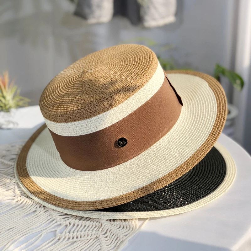 2022 Women\'s Summer Bucket Folding fashion fedora Straw Hat Panamas UV Protection Sun Visor Seaside Beach Hat Tide Summer Hats