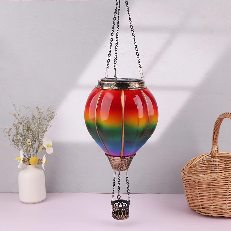 

Solar Hot Air Balloon Light Outdoor Colorful Solar Hot Air Balloon Waterproof Hanging Lanterns Holiday Party Decoration