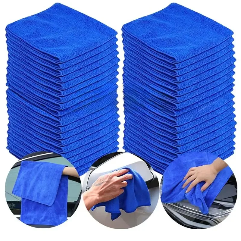 1/100Pcs Microfiber Towels Car Wash Drying Cloth Towel Household Cleaning Cloths Auto Detailing Polishing Cloth Home Clean Tools