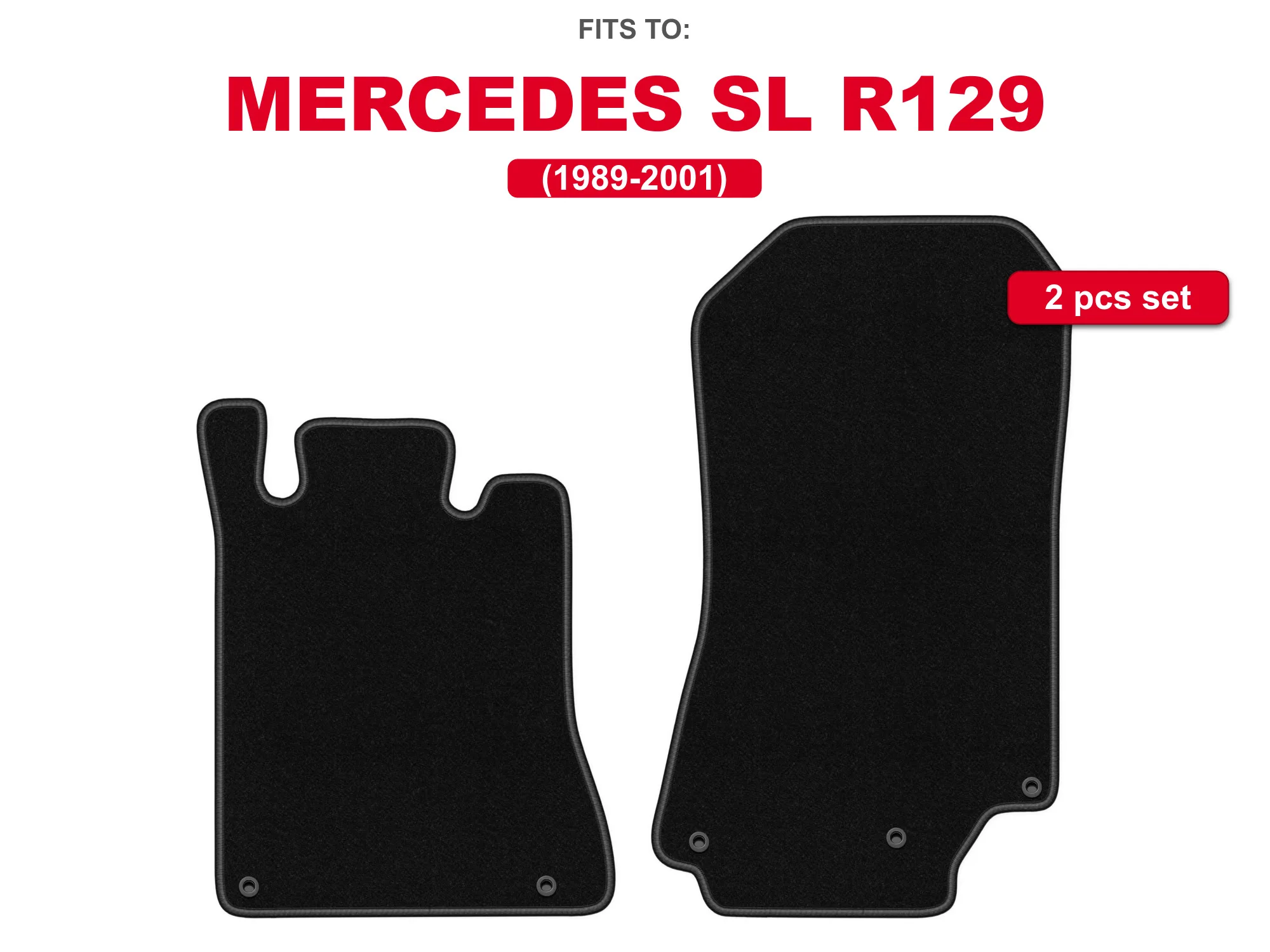 Auto velour matten voor: Mercedes SL R129 1989-2001 500 SL blackfit automattenset