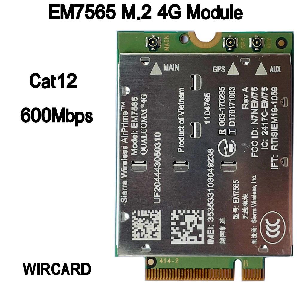 

EM7565 4G LTE Cat12 600Mbps NGFF Module M.2 4G Module For Laptop