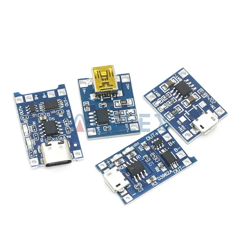 type-c / Micro USB 5V 1A 18650 TP4056 Lithium Battery Charger Module Charging Board With Protection Dual Functions 1A Li-ion