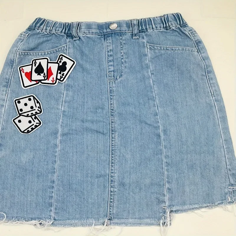 1 pcs Dice Poker Card Game Iron Patch Repair Stickers - Backpack, Shoes, and Clothing Decoration