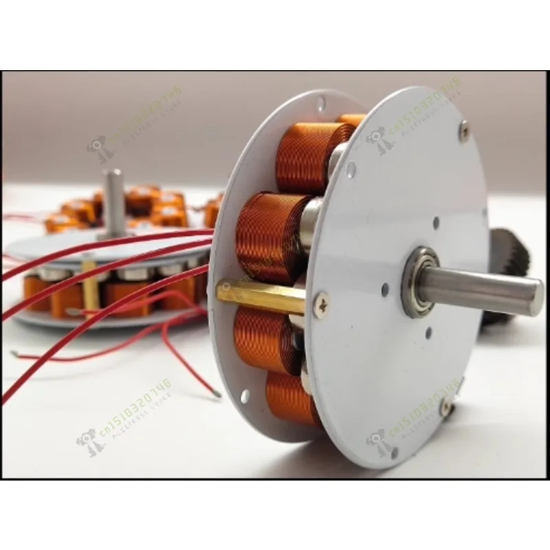 12 miniature disc type iron core generator with strong magnetic and high power generation, multi pole three-phase AC generator