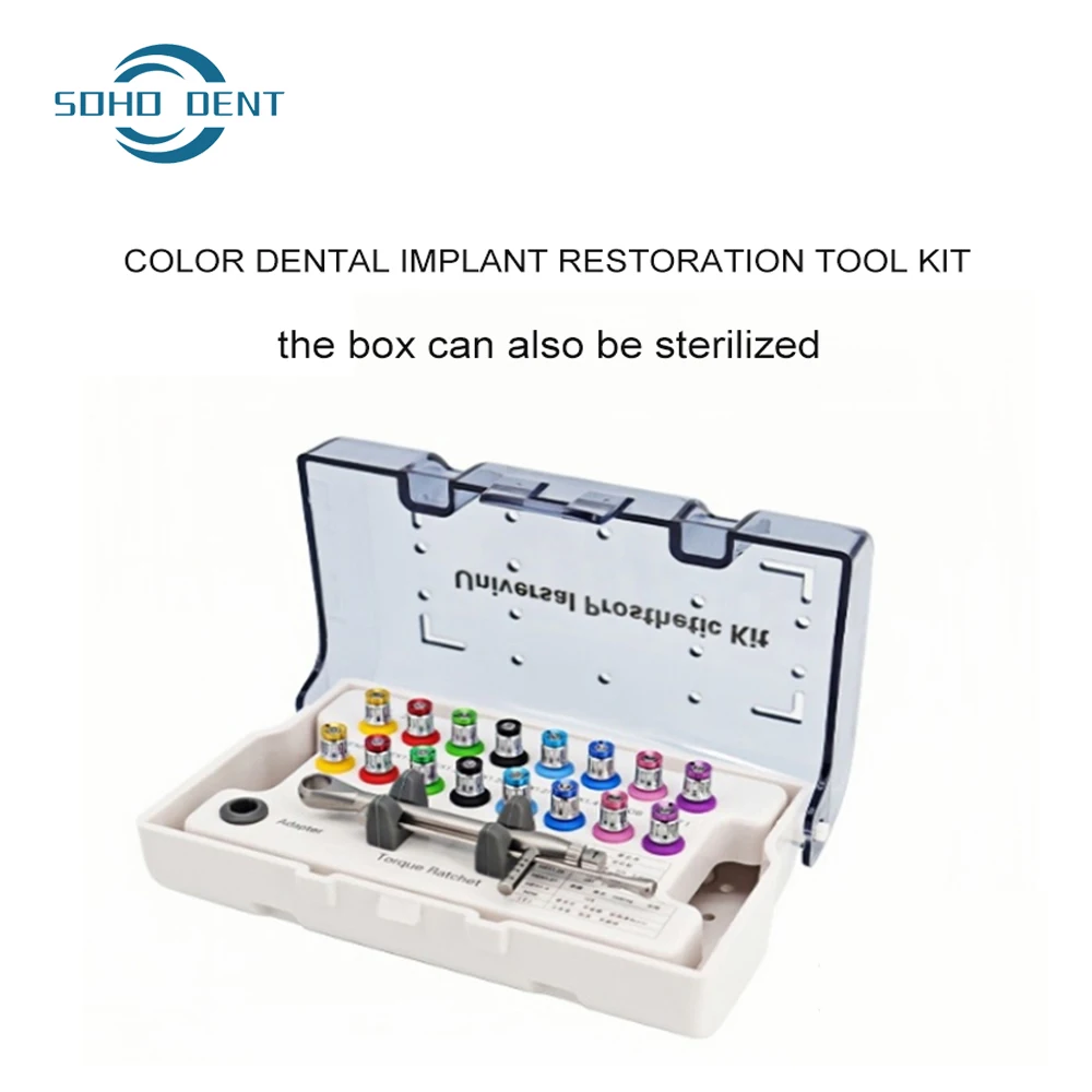 

Dental Implant Torque Wrench Screwdriver Prosthetic Kit 10-70Ncm Colorful Ratchet Dentistry Implant Repair Tools Autoclavable