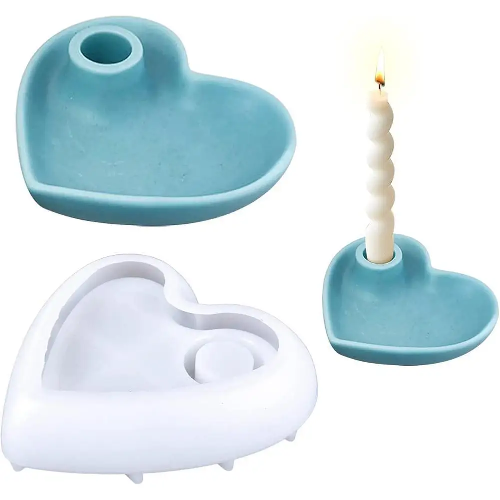[ NEW ARRIVALS ] Heart Shaped Candleholder Silicone Moulds For Candle Holders Tray Jewelry Organizer Home Decorations