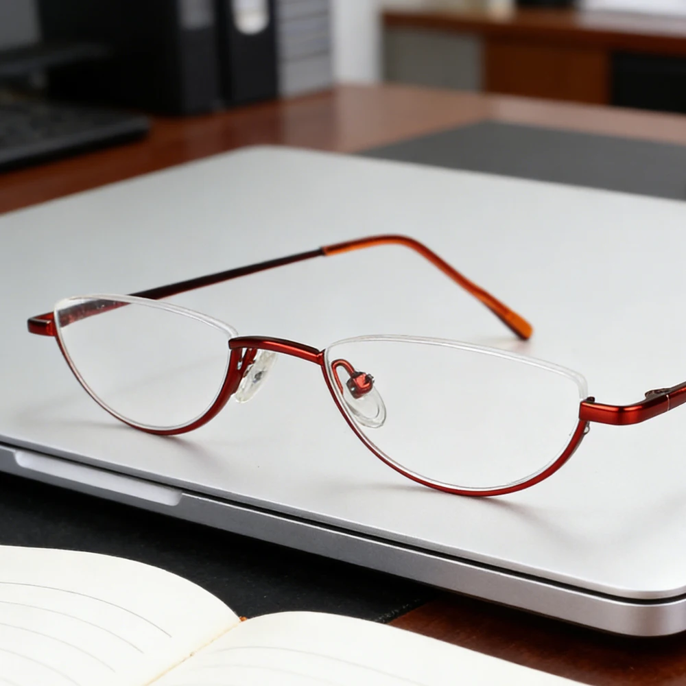 

2025 Stylish Semi Rimless Reading Glasses Unisex Metal Frame Multiple Magnifications Daily Reading Lightweight Comfort Eyewear