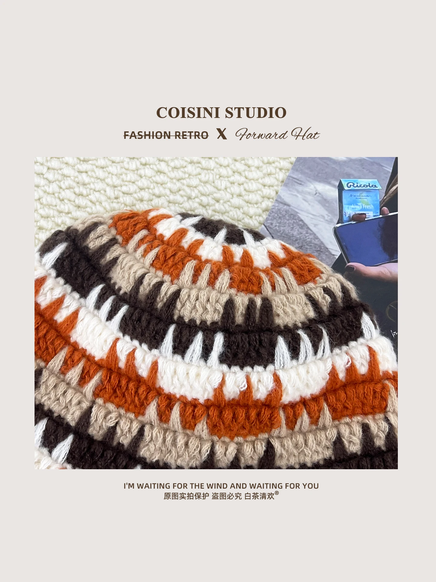 2025 جديد مصمم المتناقضة اللون محبوك قبعة بحافة للرجال والنساء تنوعا الخريف والشتاء قبعة حوض الحرارية