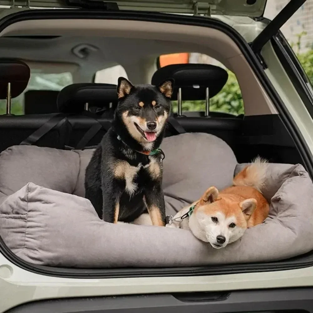 Image of Faltbare Hängematte Dreisitzer Großer Hundeträger mit Autositzbezug für Katzen und Hunde Wasserdichte Matte Waschbare Haustierzubehör