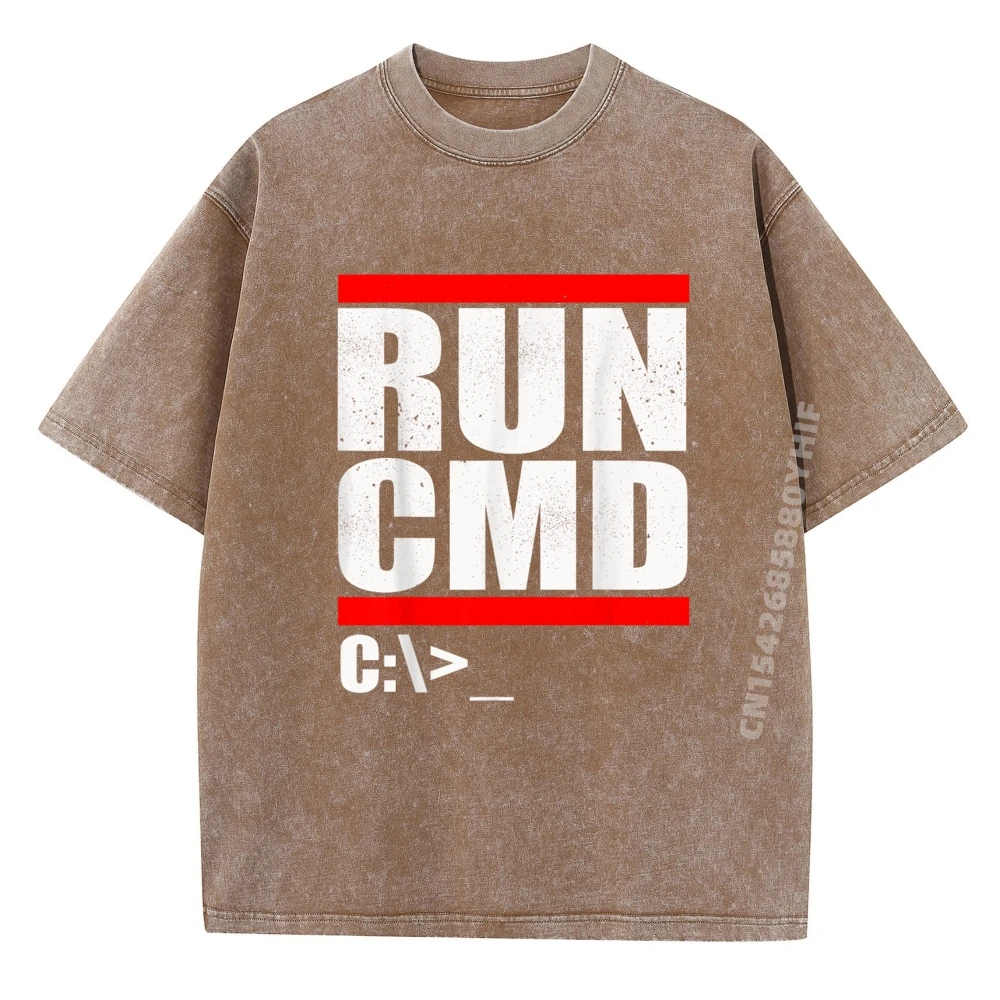 تشغيل Cmd الكمبيوتر الطالب الذي يذاكر كثيرا بلايز تيز مضحك تي شيرت رجالي عصري وعصري غسلها قميص ريترو الرجال تي شيرت