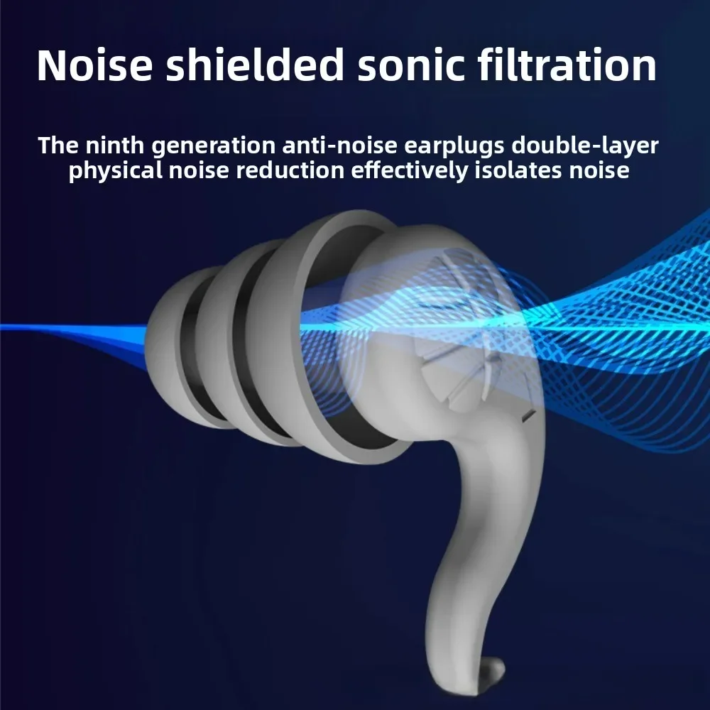 Super Strong Noise Insulation Earplugs Ultra Quiet Sleep Noise Reduction Work Sleep Reusable Travel Silicone Ear Plugs